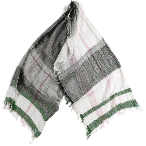 White Green Mix Tamaki Niime Cotton Roots Shawl