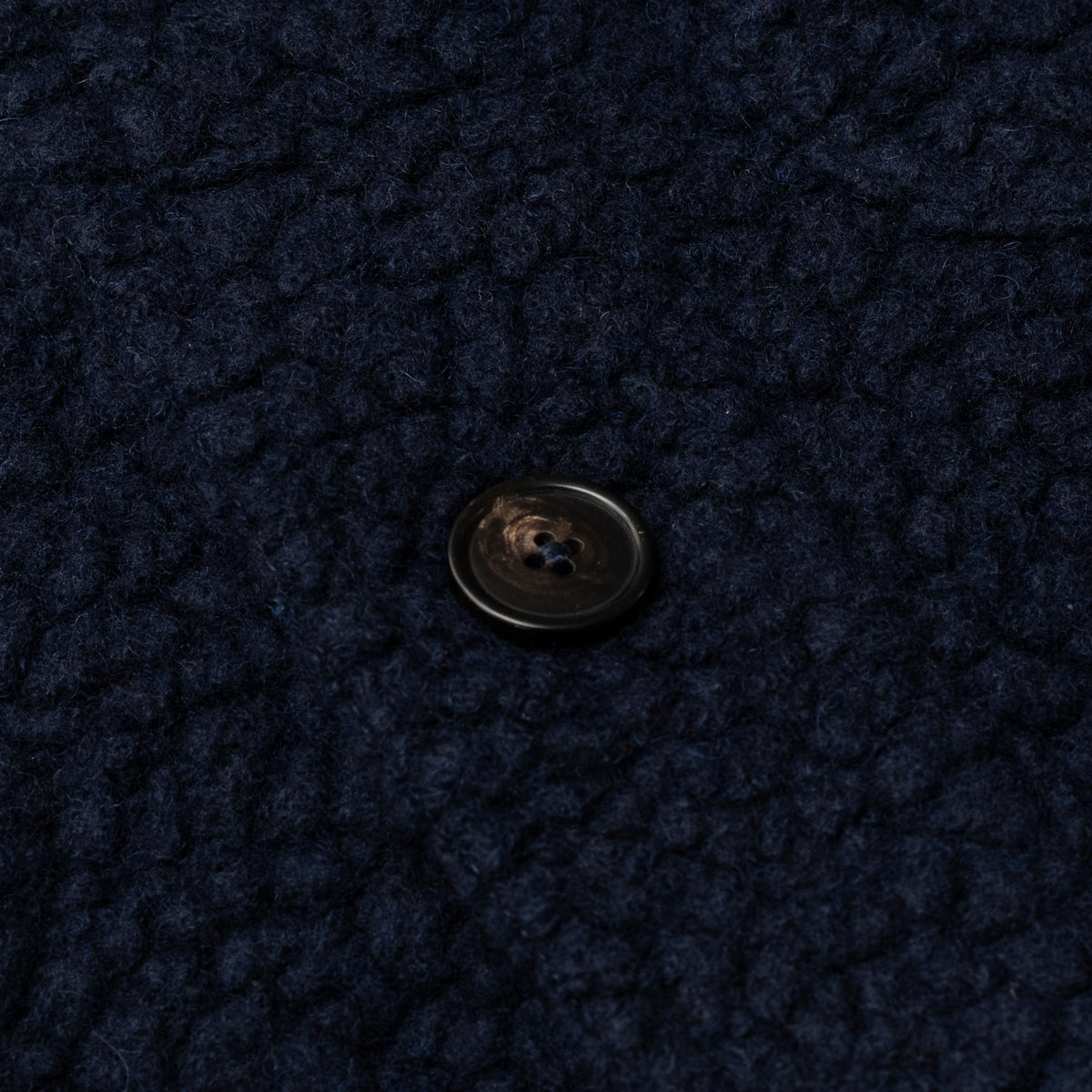 Navy Wool Boucle Fleece Chore Jacket