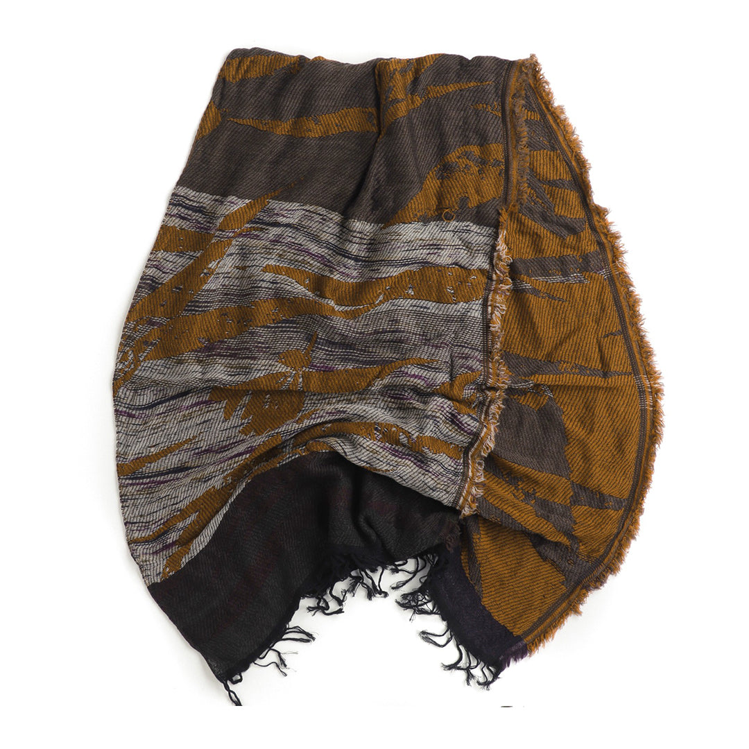 Amber Mix Tamaki Niime Jacquard Wool Mix Roots Shawl