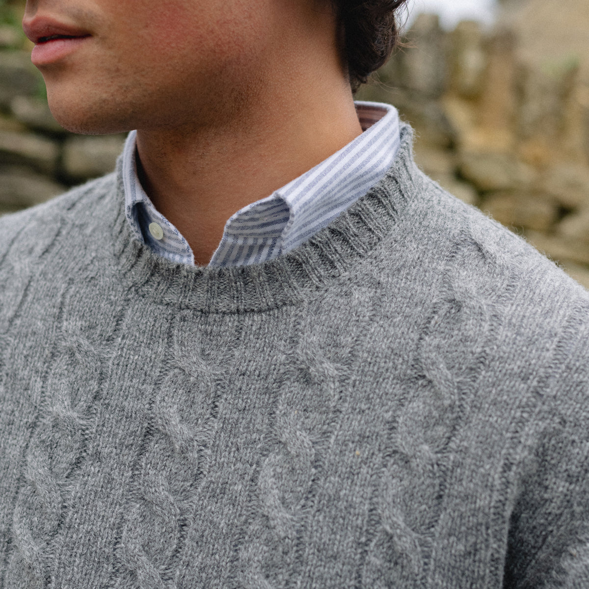 Ash Cable Shetland Knit Jumper