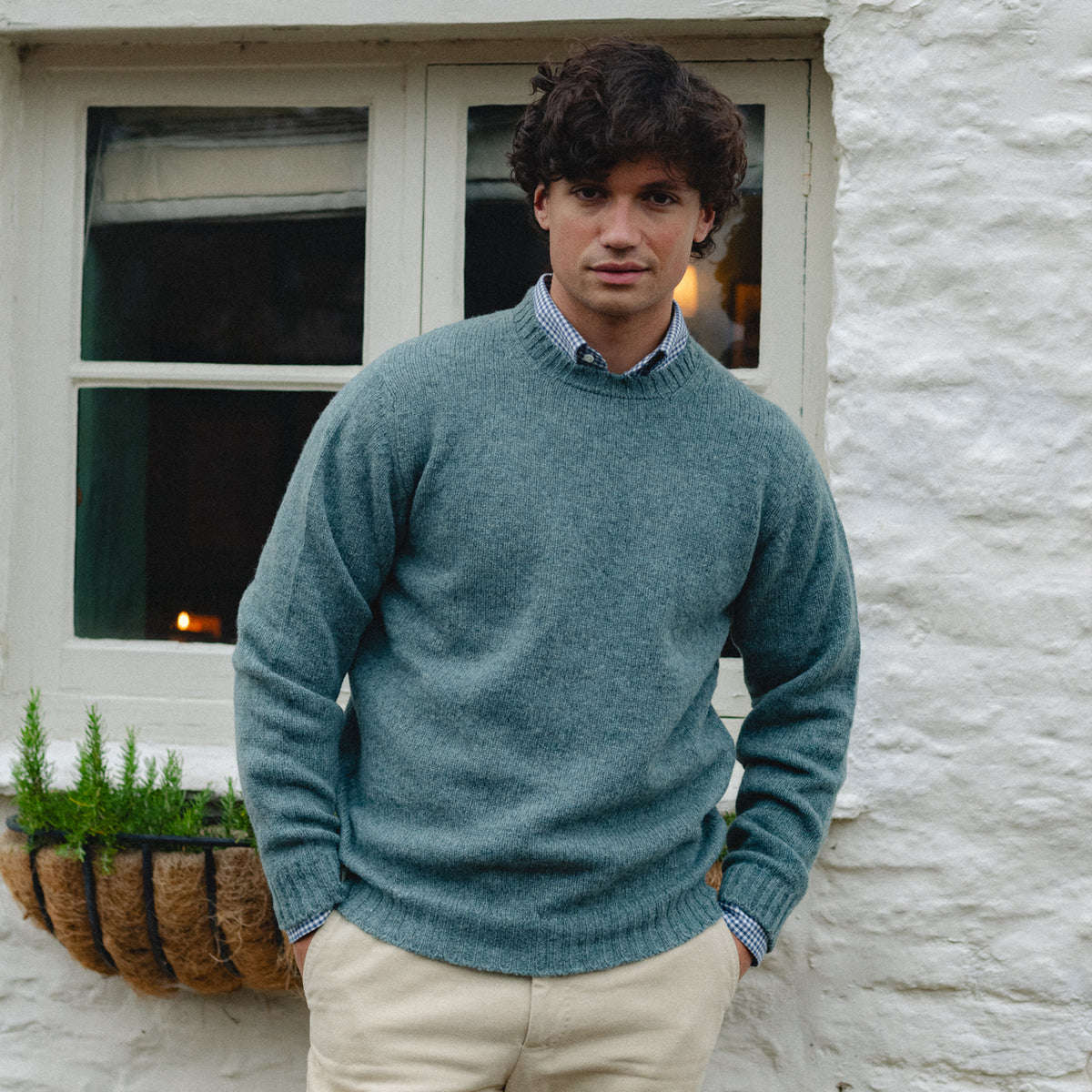 Caspian Shetland Lambswool Crew Neck