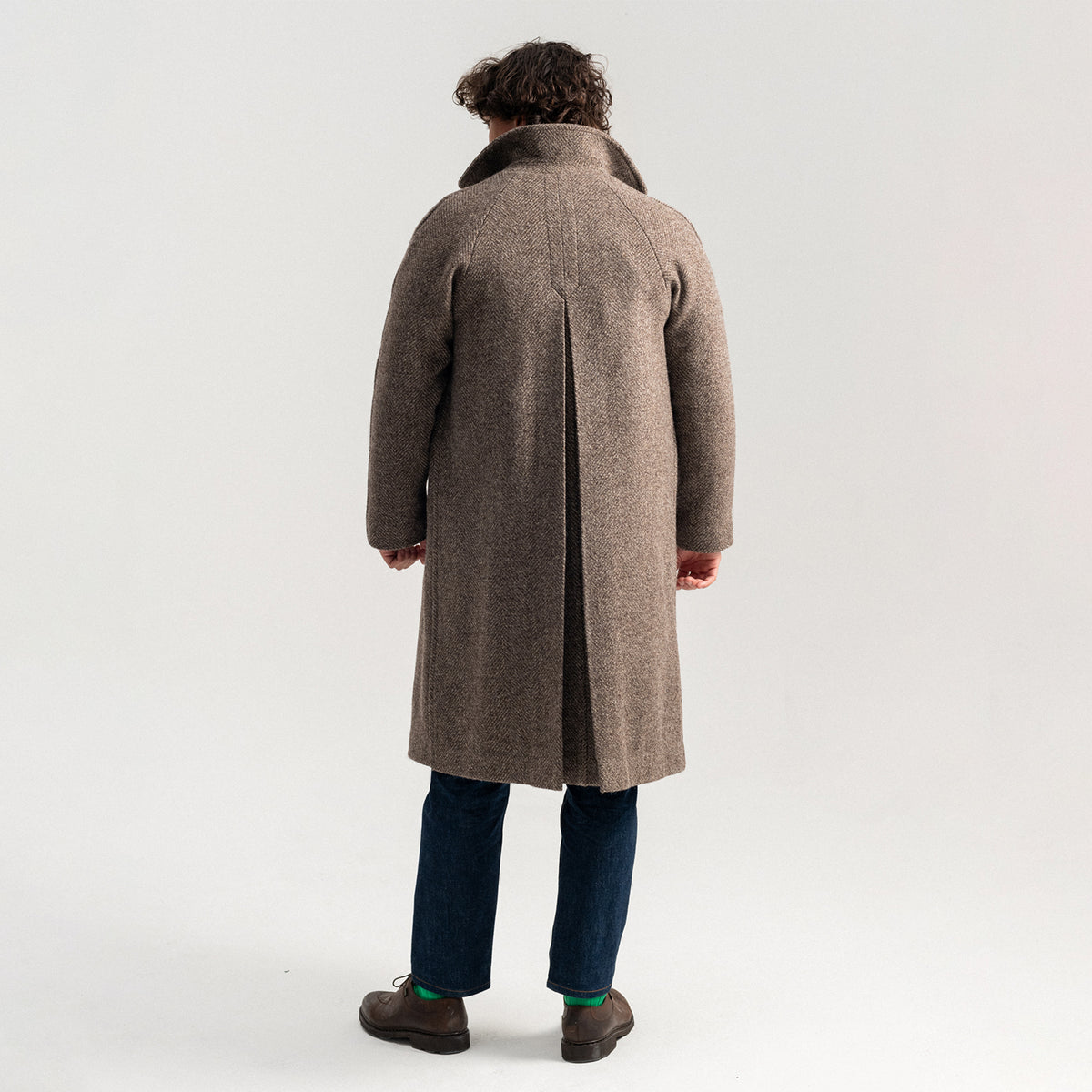 Fawn Herringbone Rossendale Raglan Coat