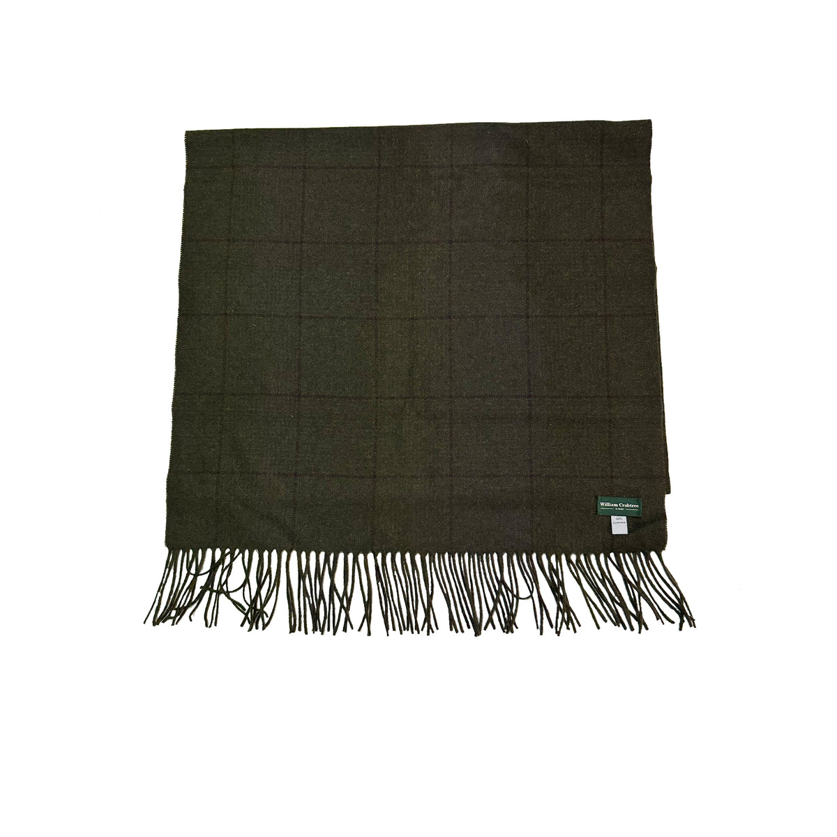 Green Check Cashmere Scarf