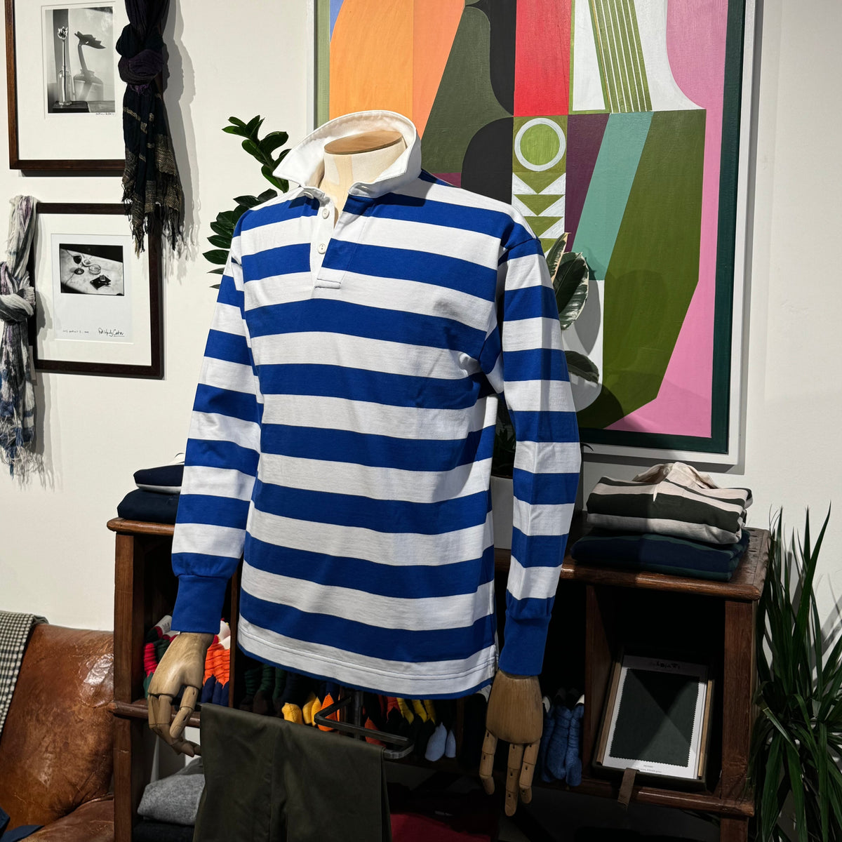 WM Brown Cobalt Striped Rugby Shirt