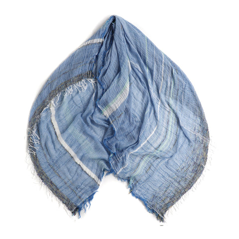 Light Blue Tamaki Niime Big Cotton Roots Shawl