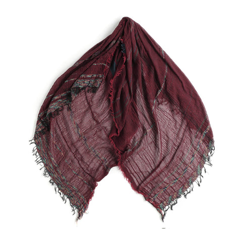 Maroon Tamaki Niime Big Cotton Roots Shawl