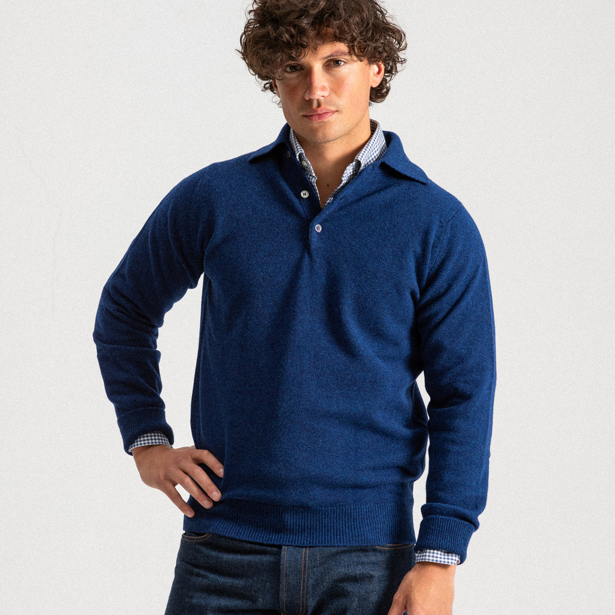 Regatta Blue 2 Ply Lambswool Sportshirt