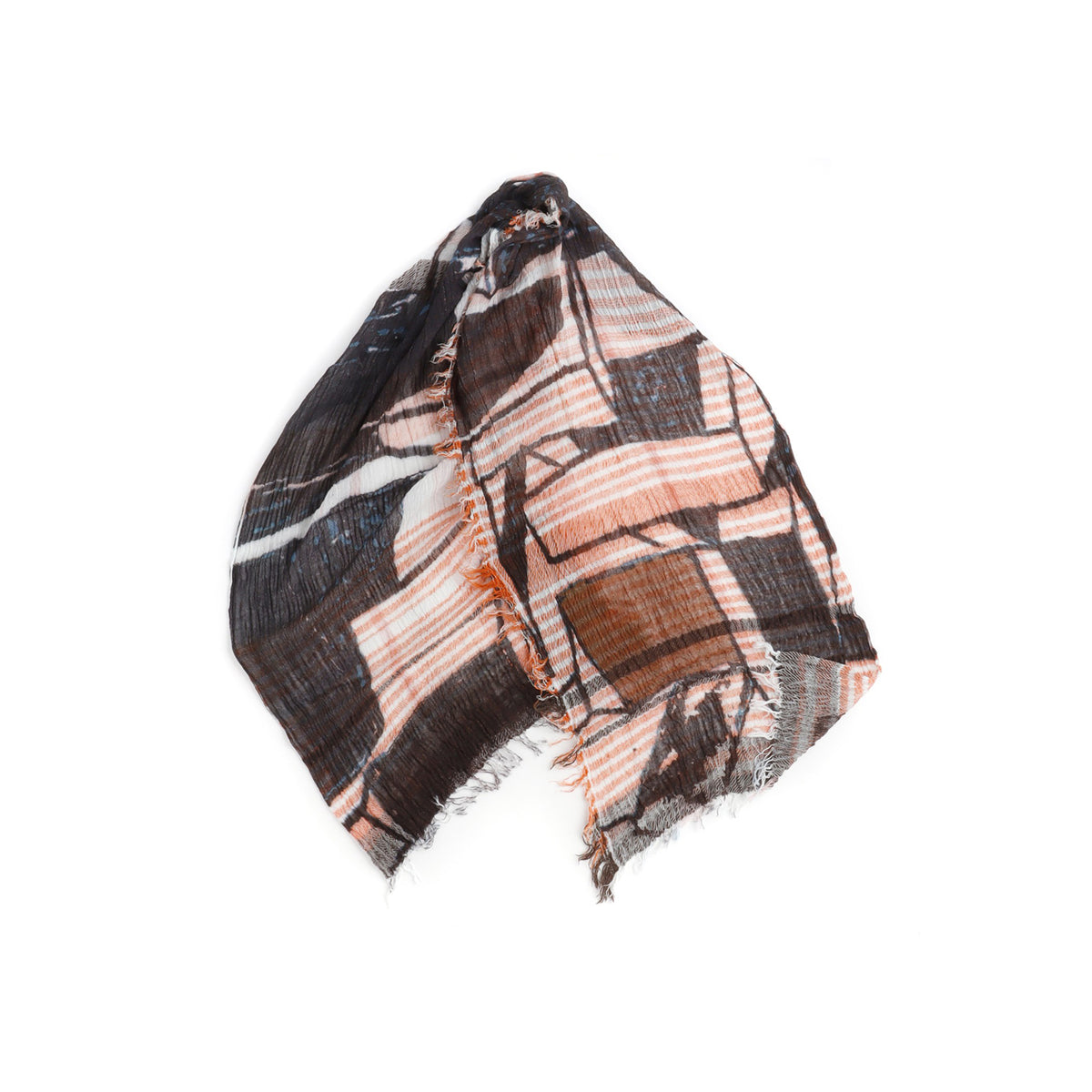 Black Print Tamaki Niime Cotton Roots Shawl