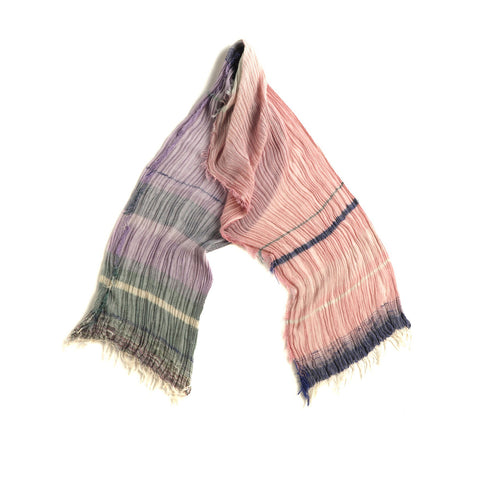 Pink Green Mix Tamaki Niime Cotton Roots Shawl