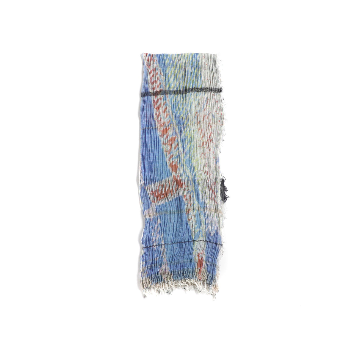 Light Blue Print Tamaki Niime Cotton Roots Shawl