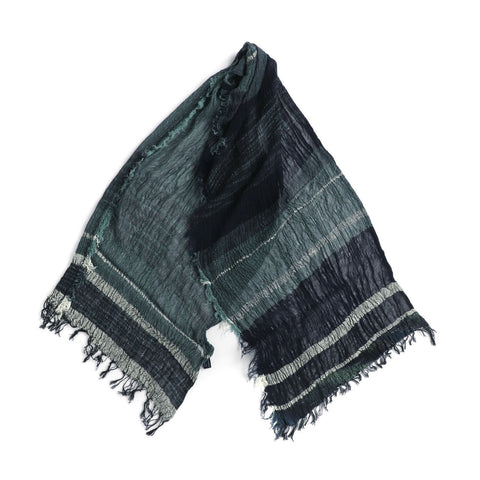 Navy Green Mix Tamaki Niime Cotton Roots Shawl