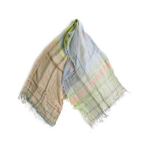 Light Green Mix Tamaki Niime Cotton Roots Shawl