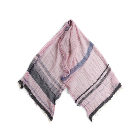 Pink Stripe Tamaki Niime Cotton Roots Shawl