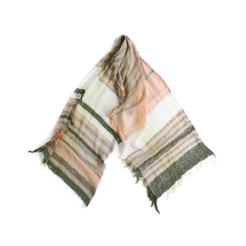 Green Peach Tamaki Niime Cotton Roots Shawl