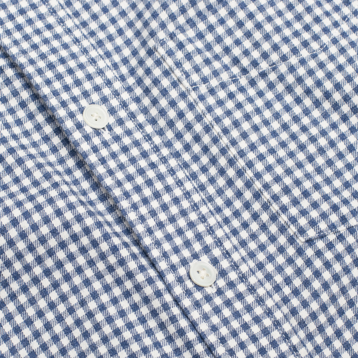 Blue Gingham Brushed Oxford Button Down Shirt