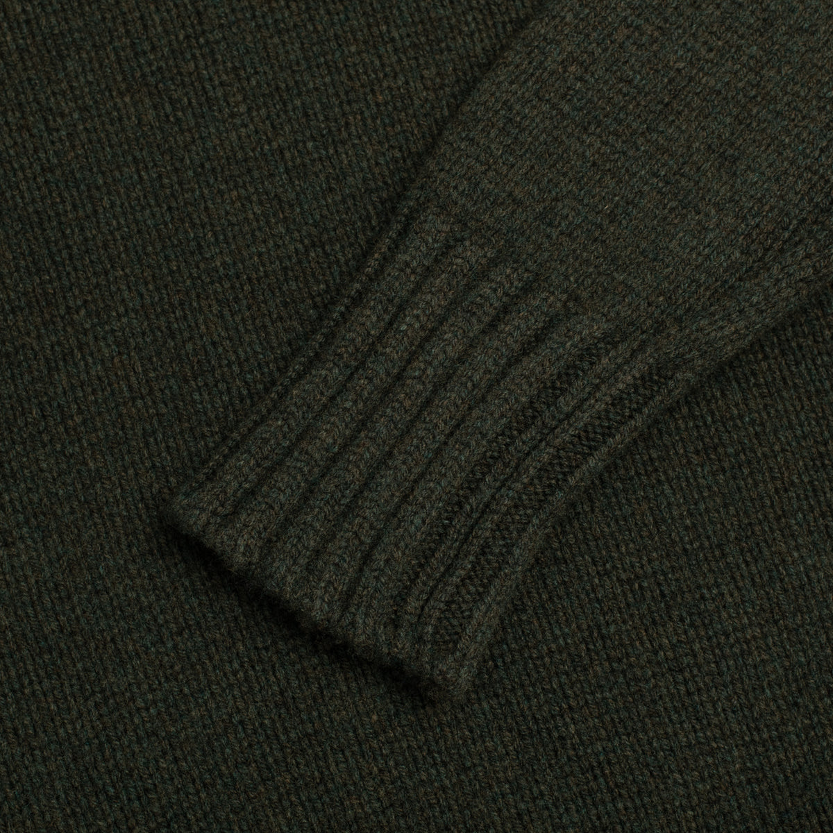 Conifer Green Wool Cashmere Roll Neck