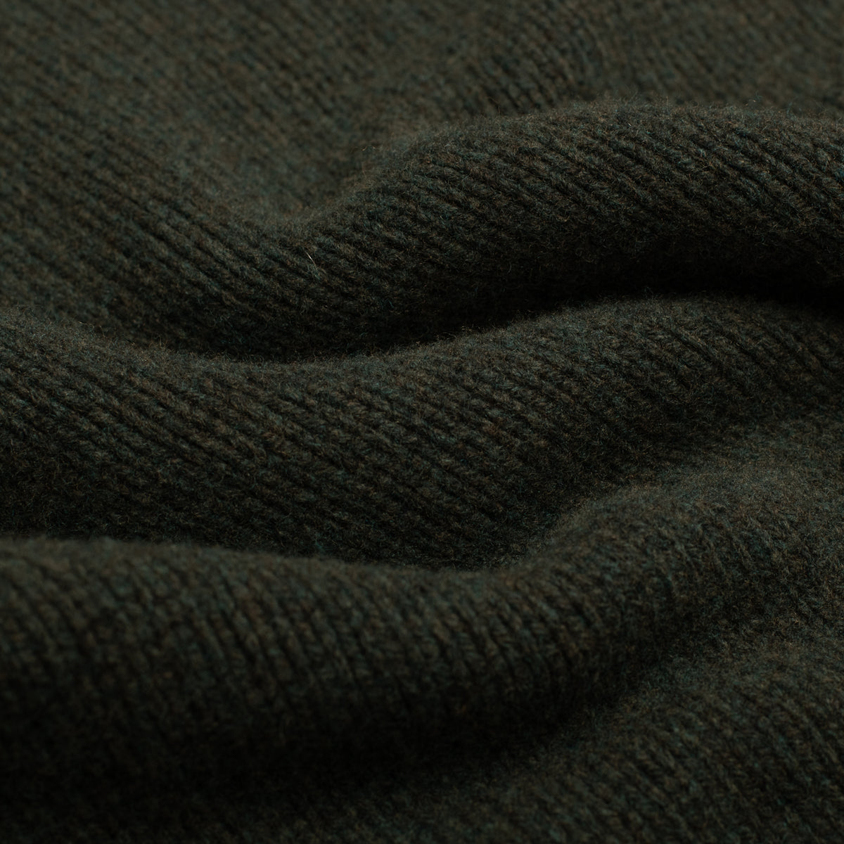 Conifer Green Wool Cashmere Roll Neck