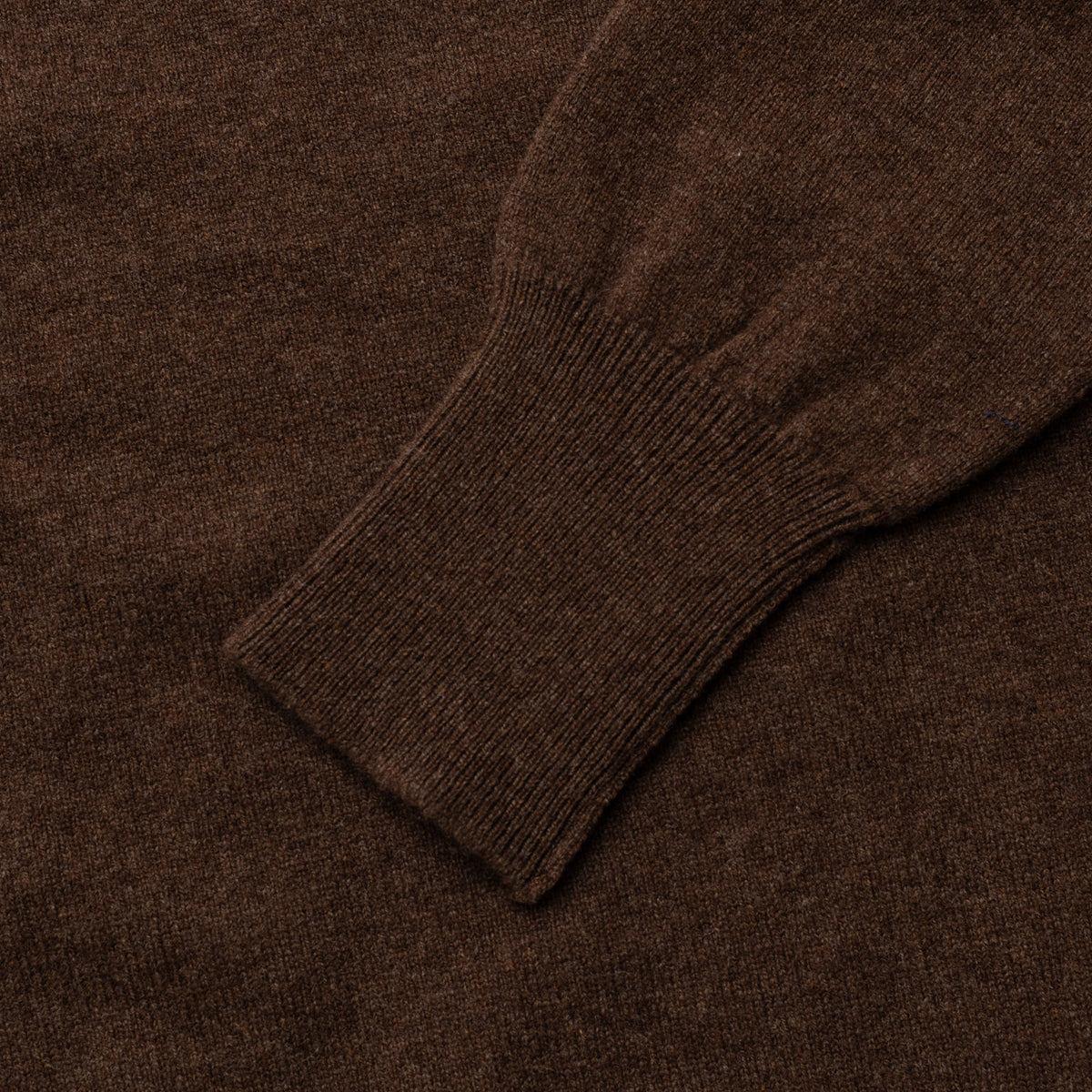 Mocha 2 Ply Lambswool V-Neck