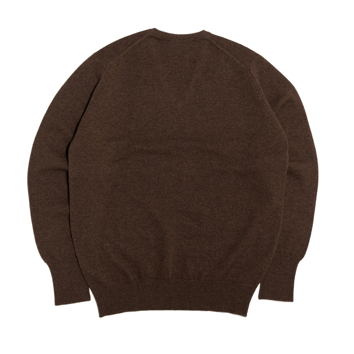 Mocha 2 Ply Lambswool V-Neck