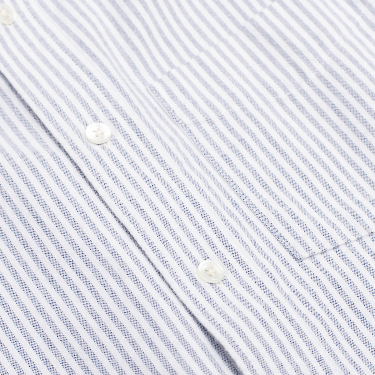 Navy Ticking Stripe Brushed Oxford Button Down Shirt