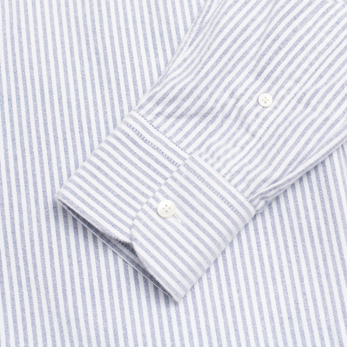 Navy Ticking Stripe Brushed Oxford Button Down Shirt