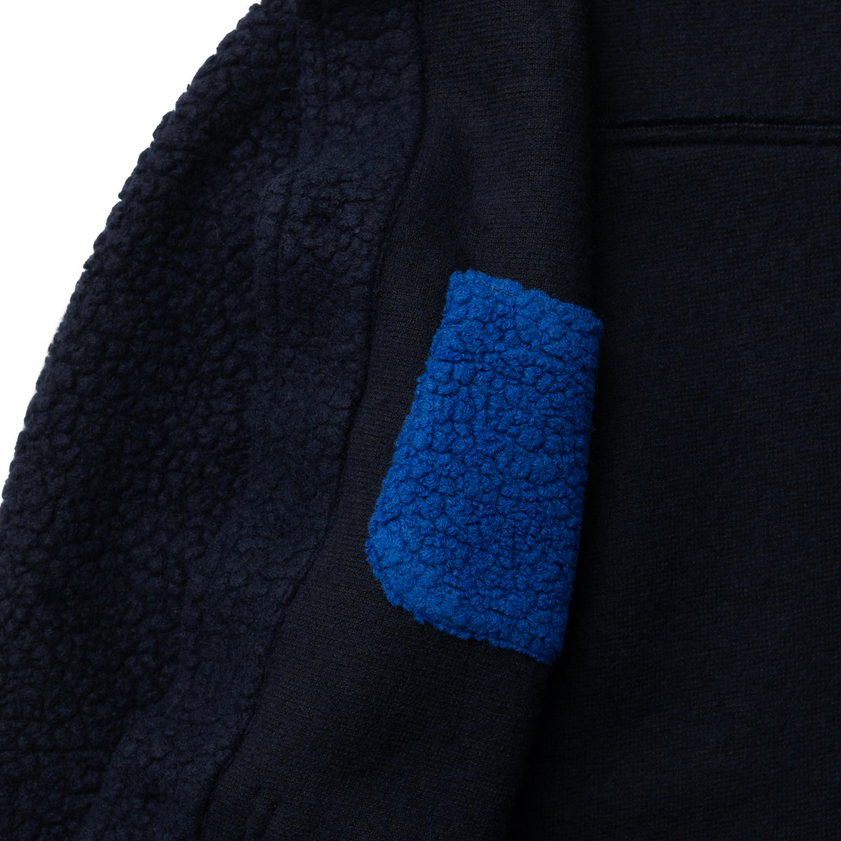 Navy Wool Boucle Fleece Chore Jacket