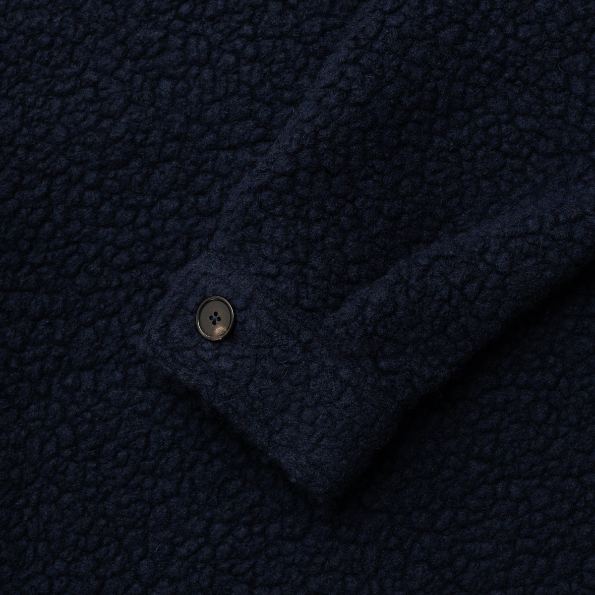 Navy Wool Boucle Fleece Chore Jacket