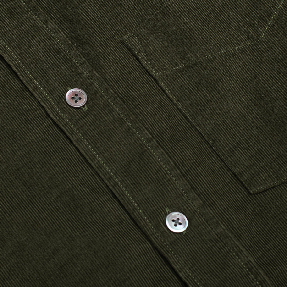 Olive Needlecord Button Down Collar Shirt