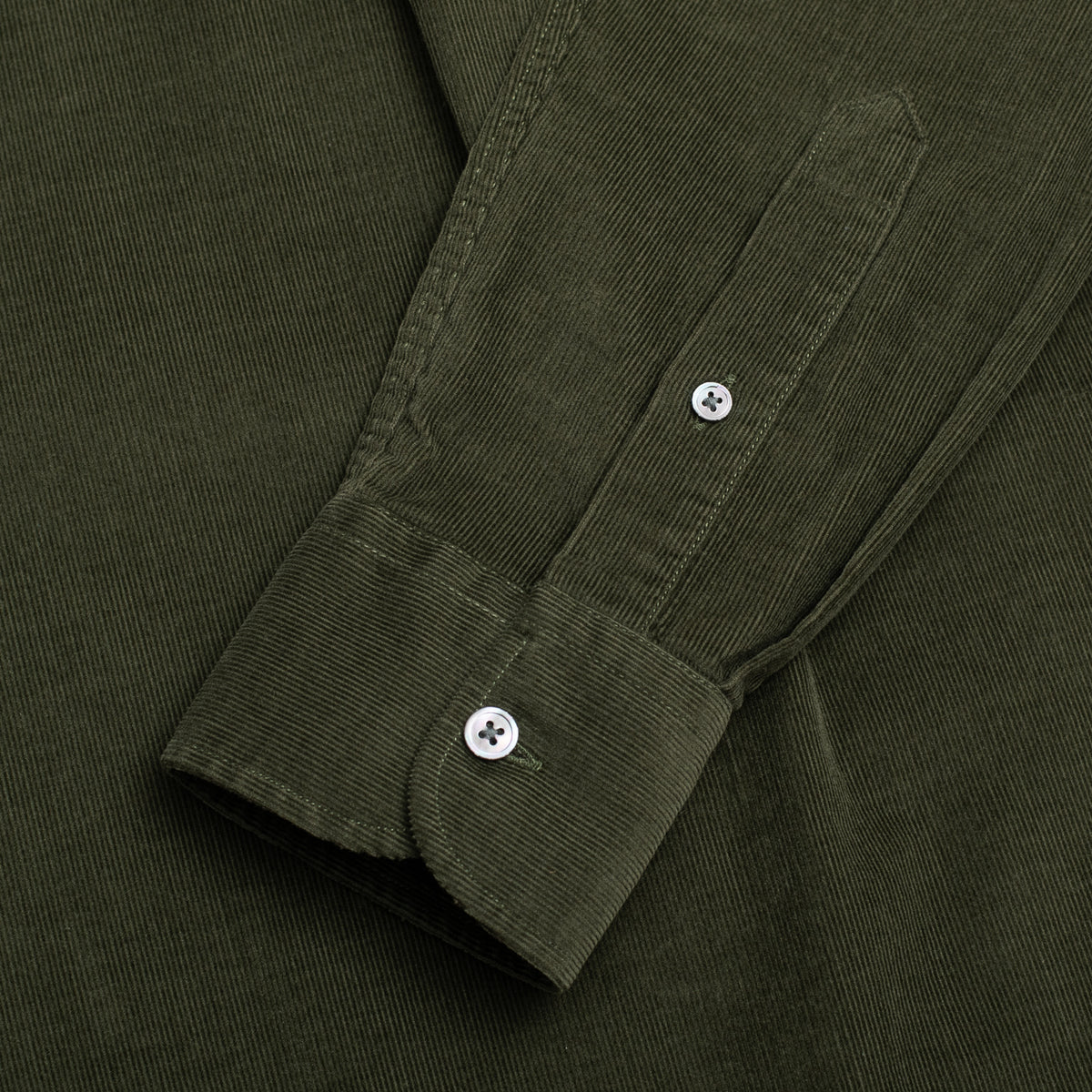 Olive Needlecord Button Down Collar Shirt