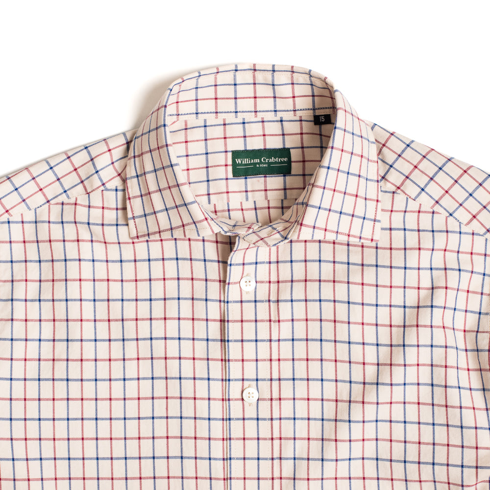 Red and Blue Tattersall Check Brushed Cotton Shirt