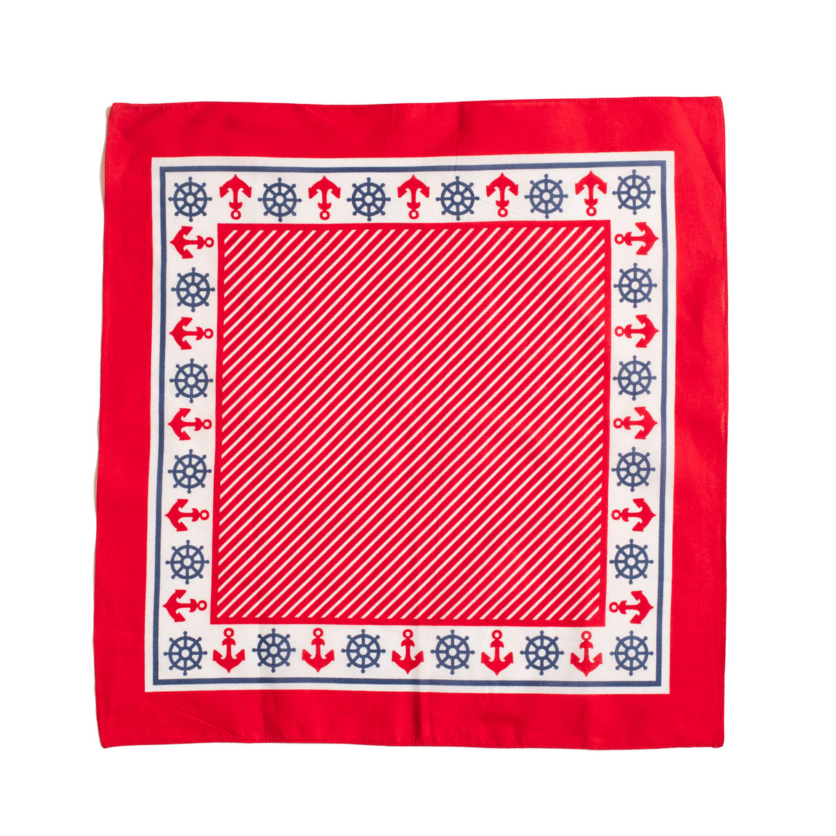 Red/White/Blue Nautical Pattern Cotton Handkerchief – William Crabtree ...