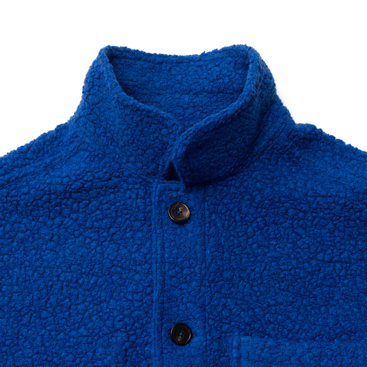 Royal Blue Wool Boucle Fleece Chore Jacket