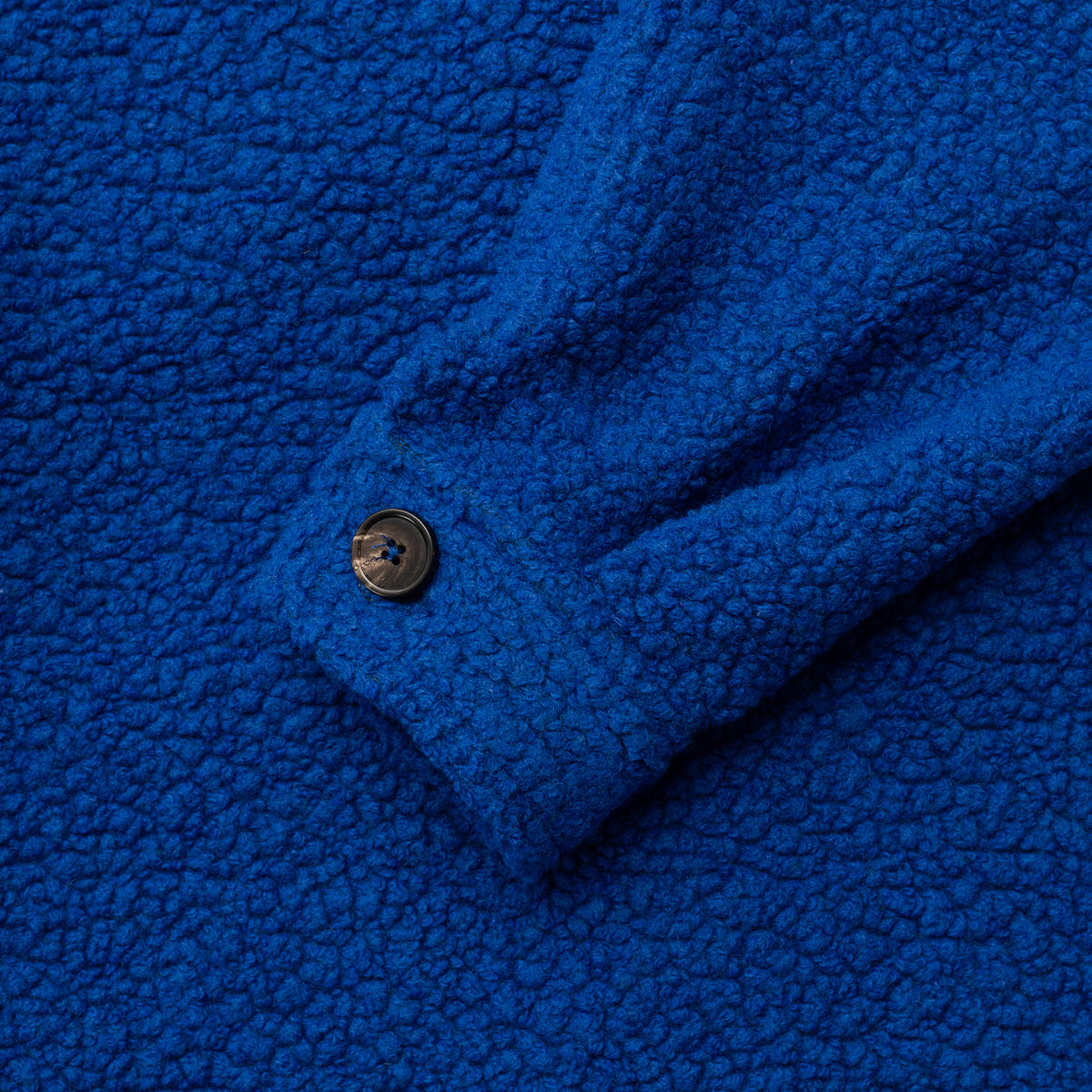 Royal Blue Wool Boucle Fleece Chore Jacket