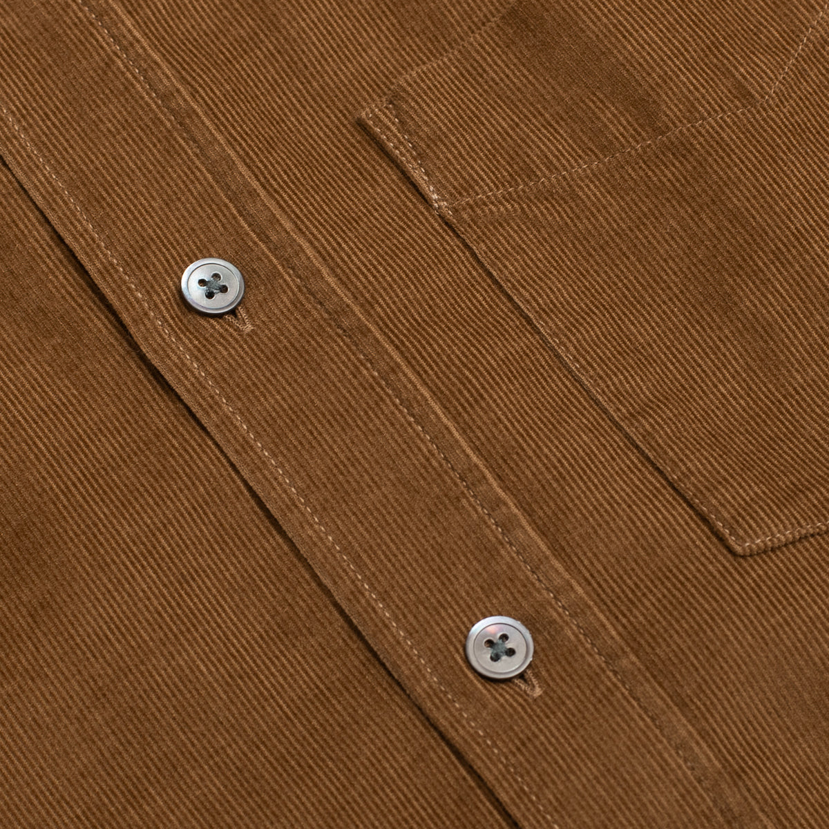 Tan Needlecord Button Down Collar Shirt