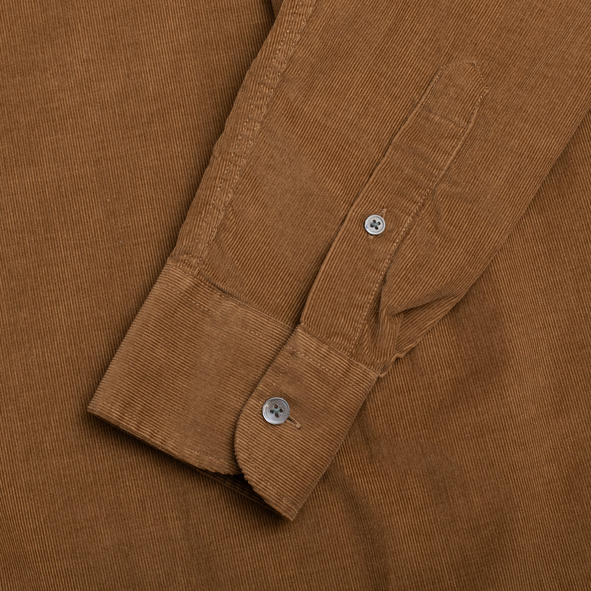 Tan Needlecord Button Down Collar Shirt