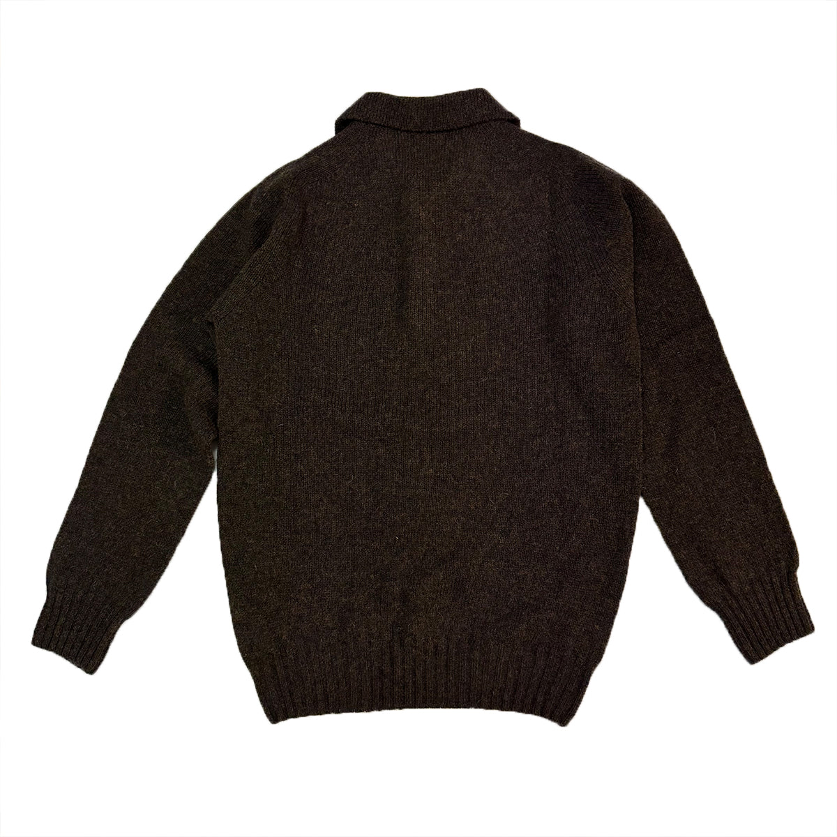 Umber Brown Shetland Wool Sportshirt