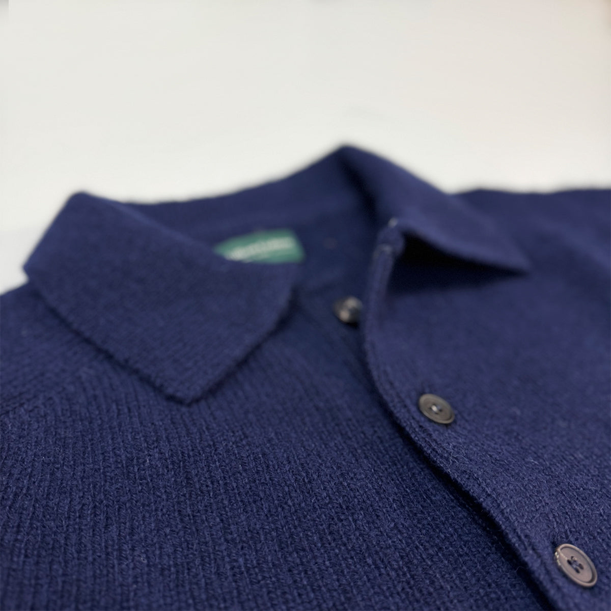 Navy Shetland Wool Sportshirt