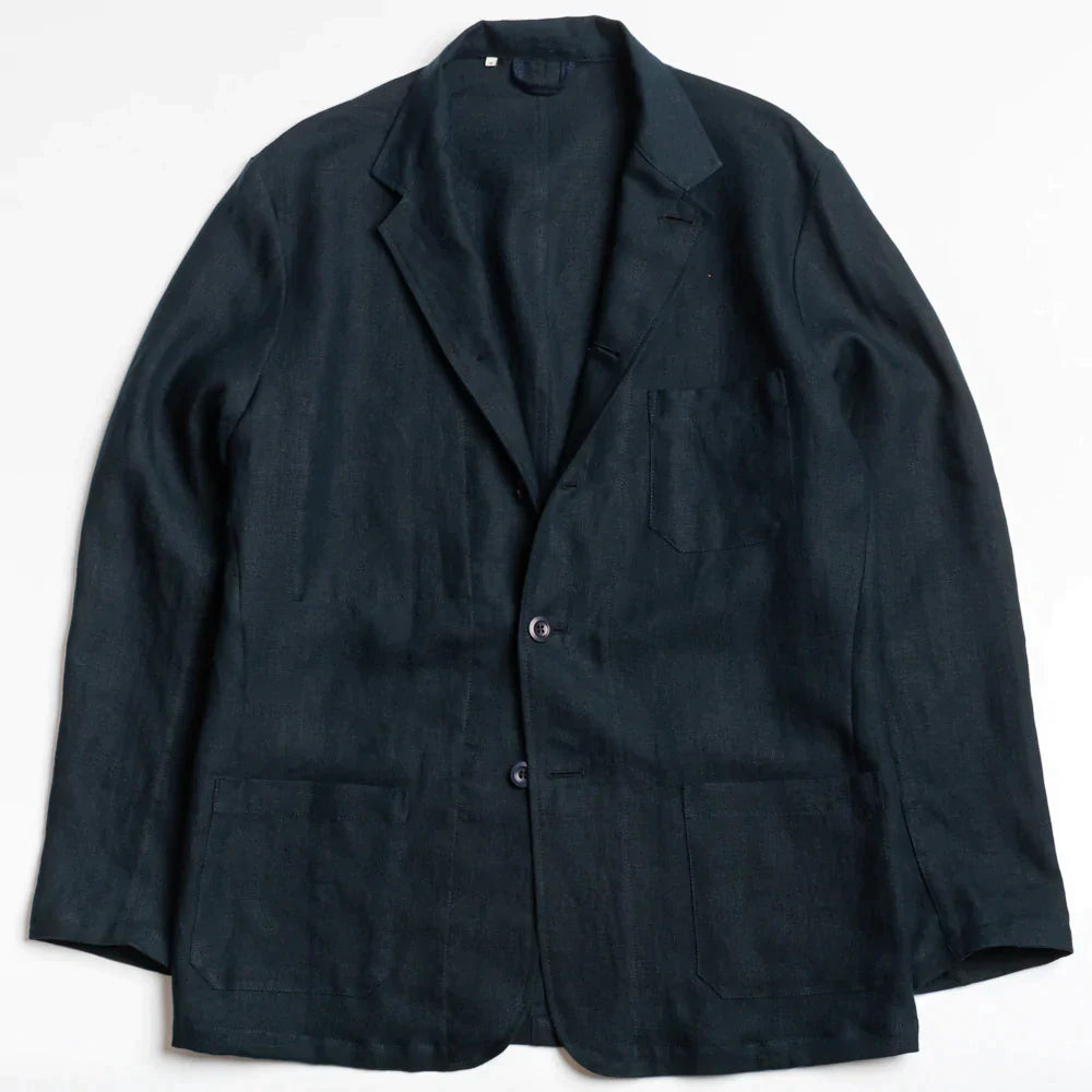 Navy Linen Lowgill Work Jacket – William Crabtree & Sons
