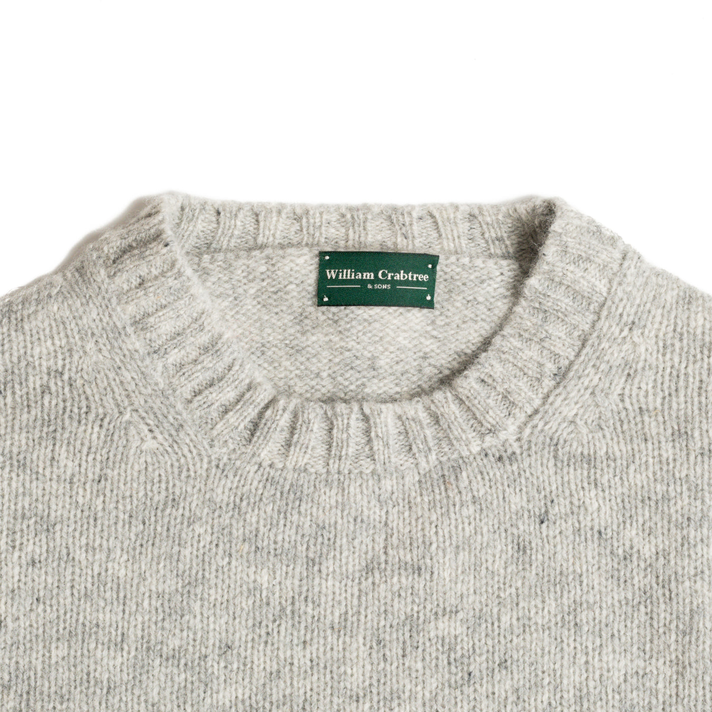 Flannel Shetland Lambswool Crew Neck – William Crabtree & Sons